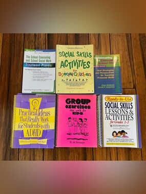 Set of 6 Social Workers Therapy Counseling Books Elementary Age